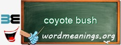 WordMeaning blackboard for coyote bush